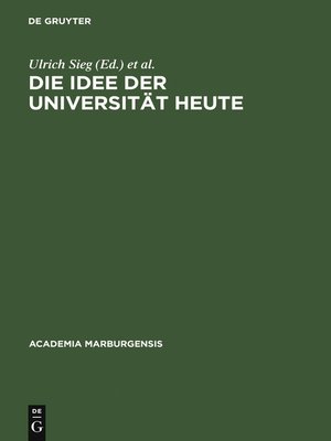 cover image of Die Idee der Universität heute
